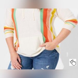 Torrid Reversed Jersey Pullover Hooded Sweater